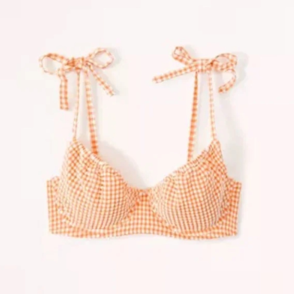 Abercrombie & Fitch Women's Curve Love Underwire Gingham Bikini Top | Size L Top